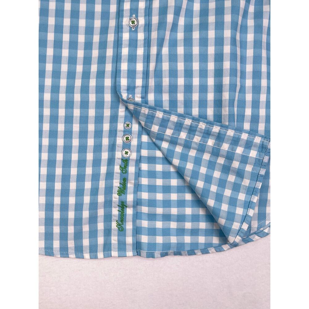 Robert Graham Blue White Gingham Check Long Sleeve Button Up Dress Shirt Size XL - Picture 6 of 11